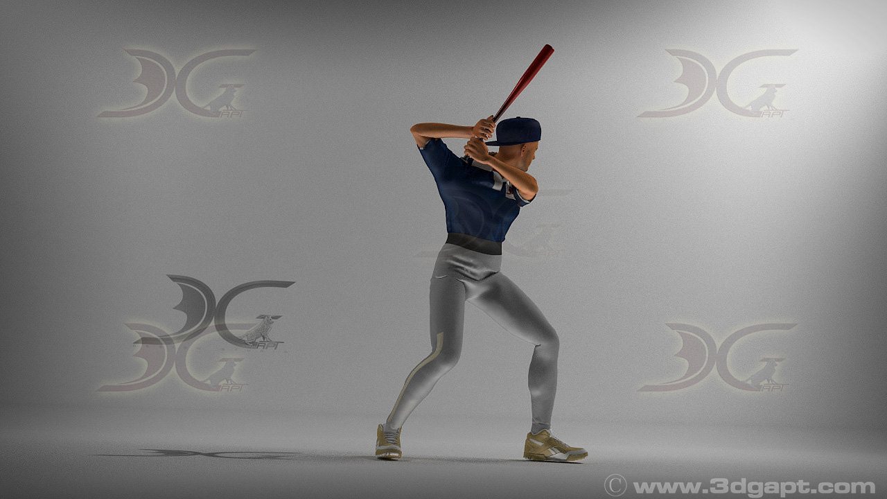 3D model and animation of the baseball player 1