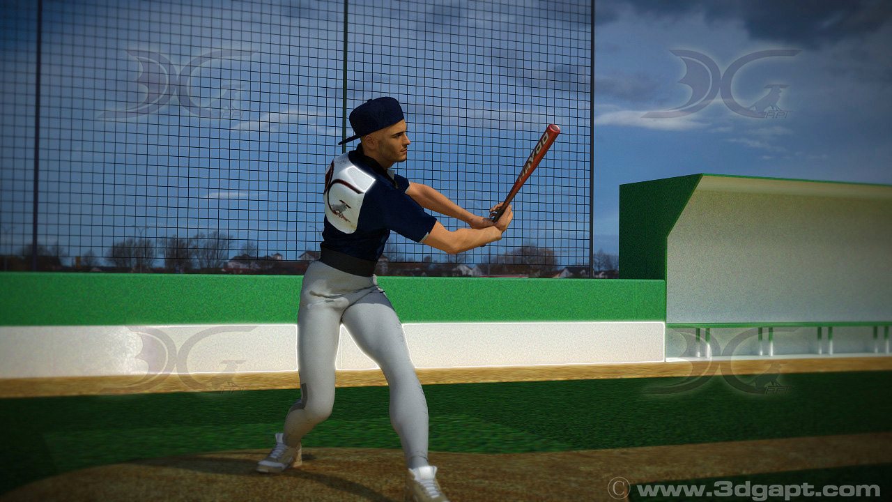 3D model and animation of the baseball player  3