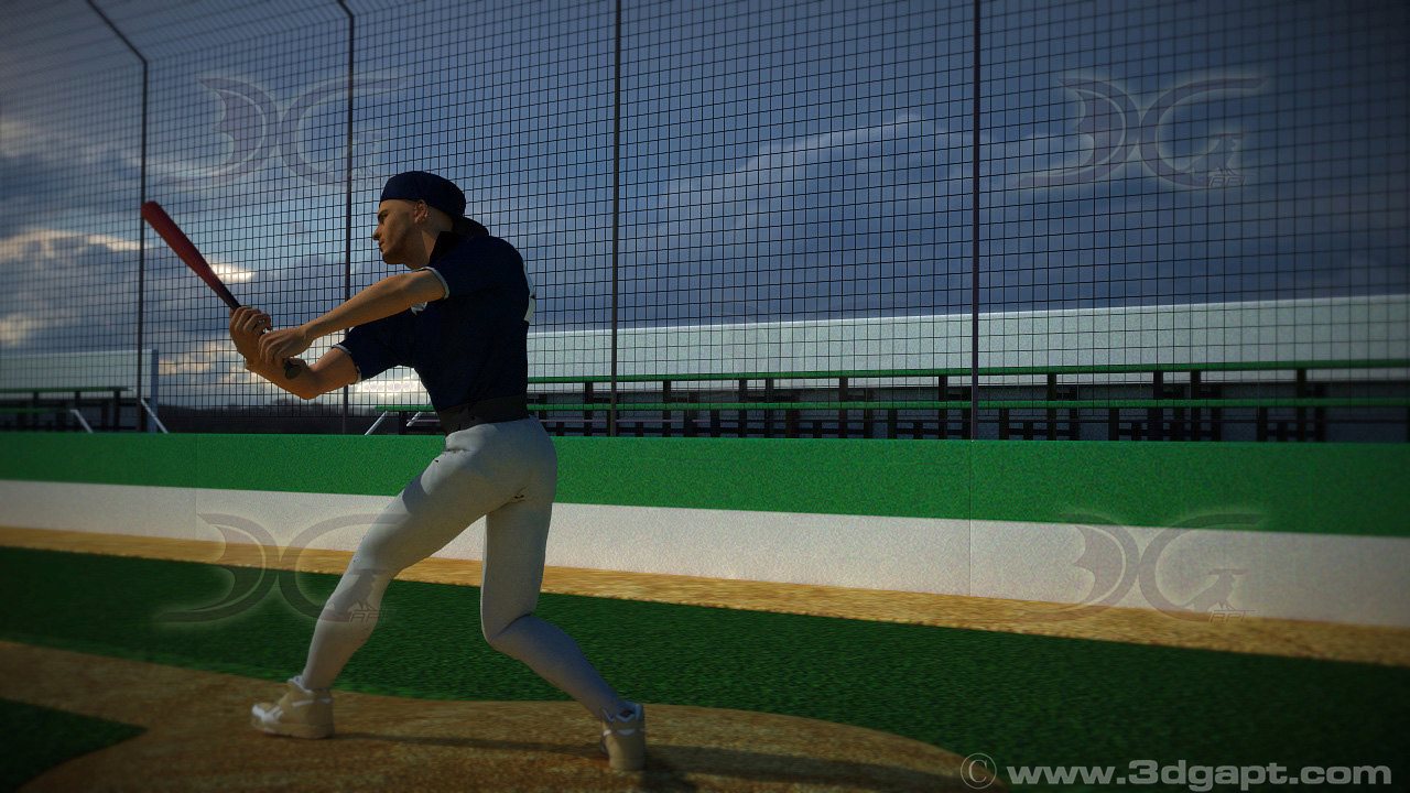 3D model and animation of the baseball player  4