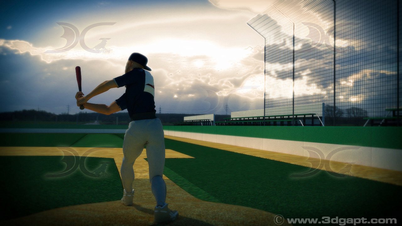 3D model and animation of the baseball player 5
