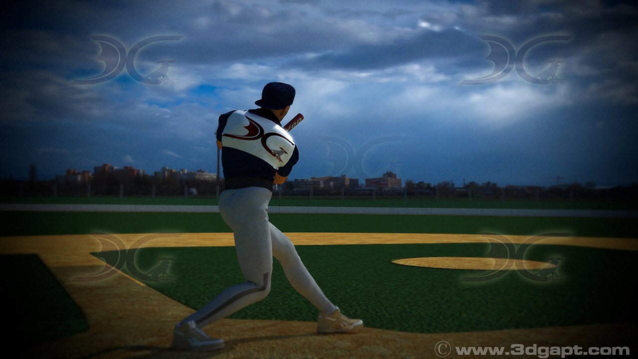 3D model and animation of the baseball player 6