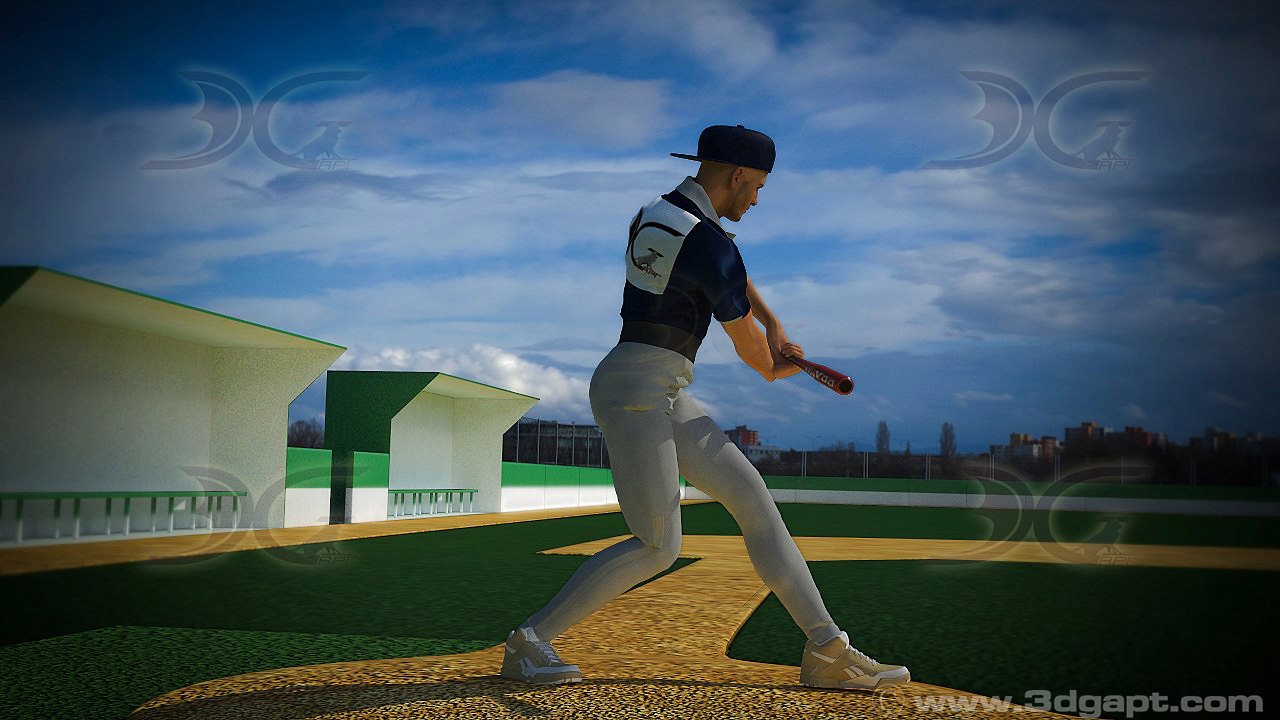 3D model and animation of the baseball player 7