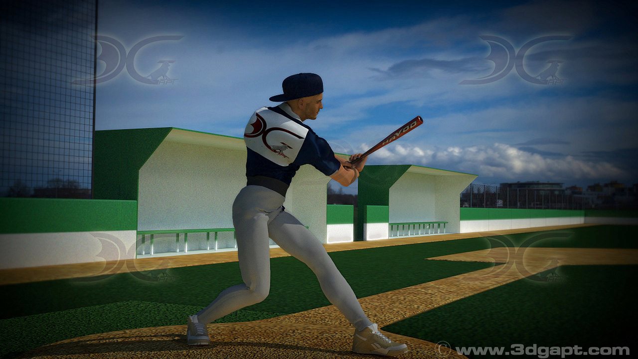 3D model and animation of the baseball player 8