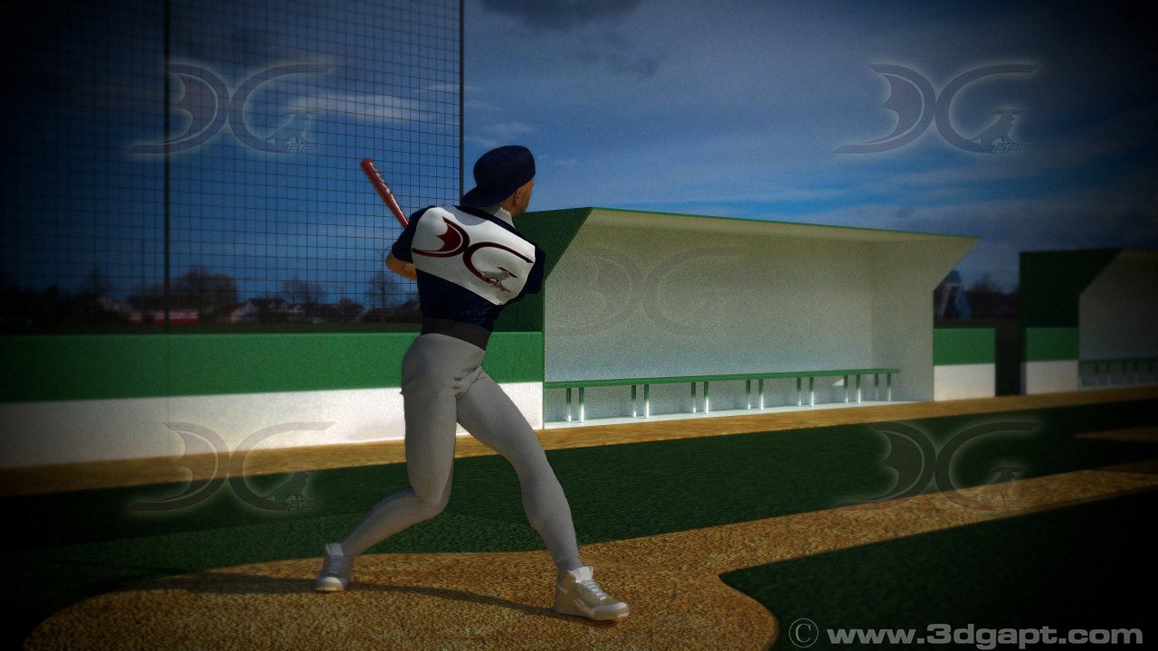 3D model and animation of the baseball player 10