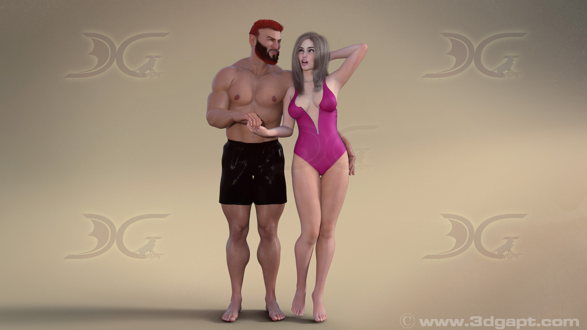 3d Characters man-woman images for book cover4