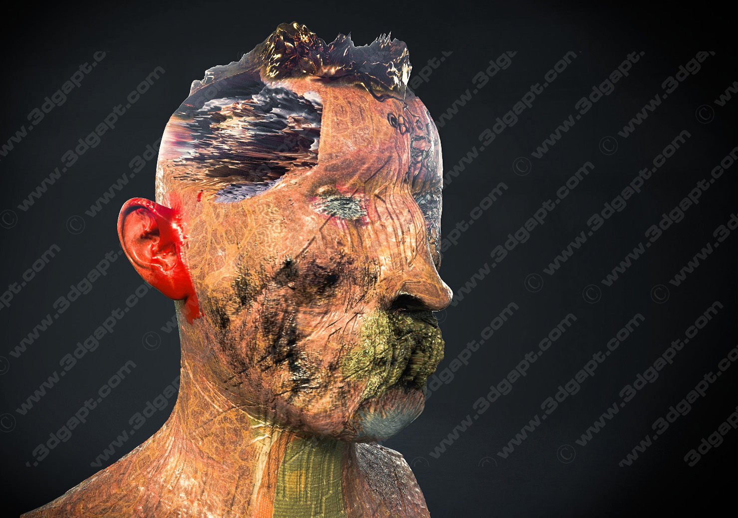 3D  characters - monster_ugly_face 2