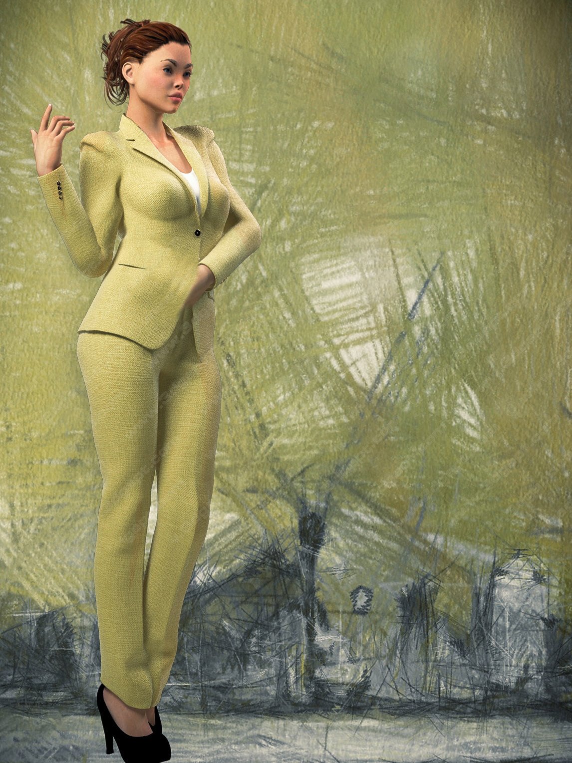 Woman in dress and suit 7