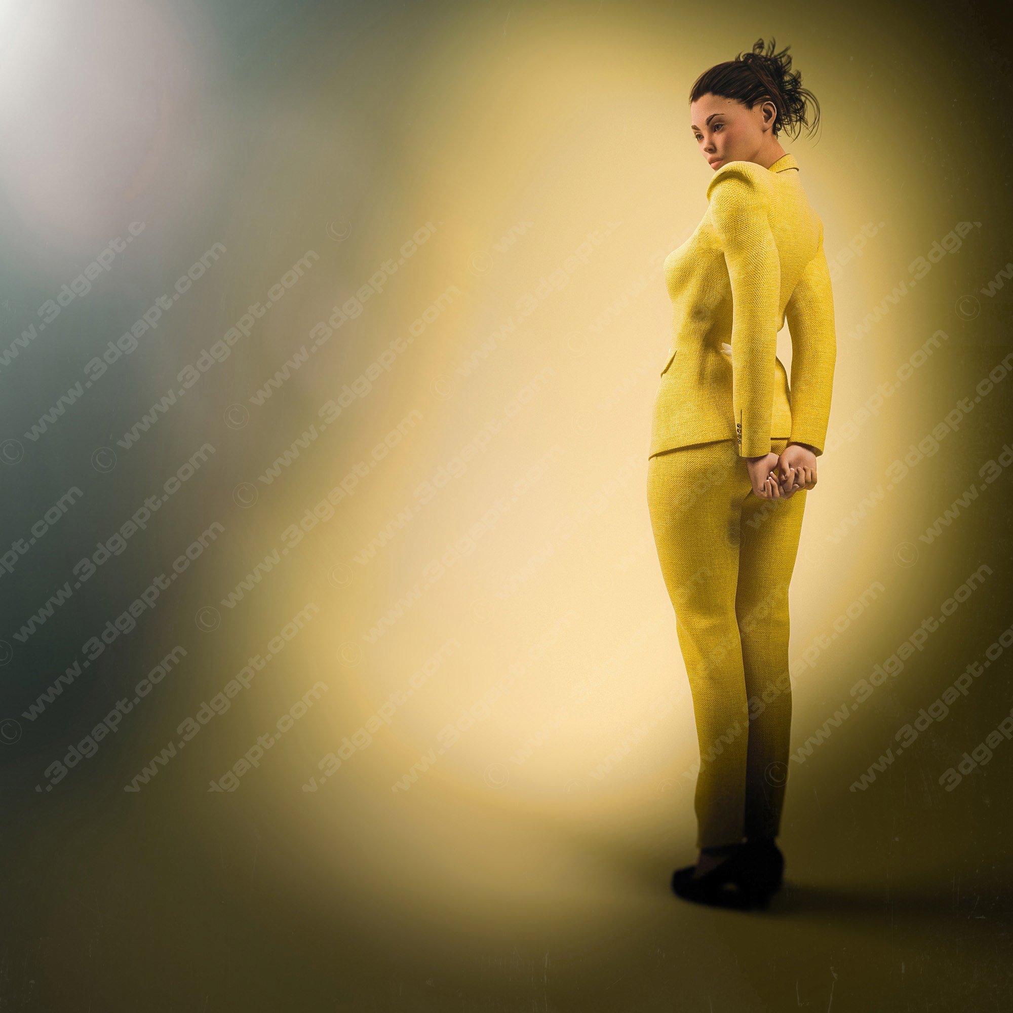 3d characters woman in dress 021
