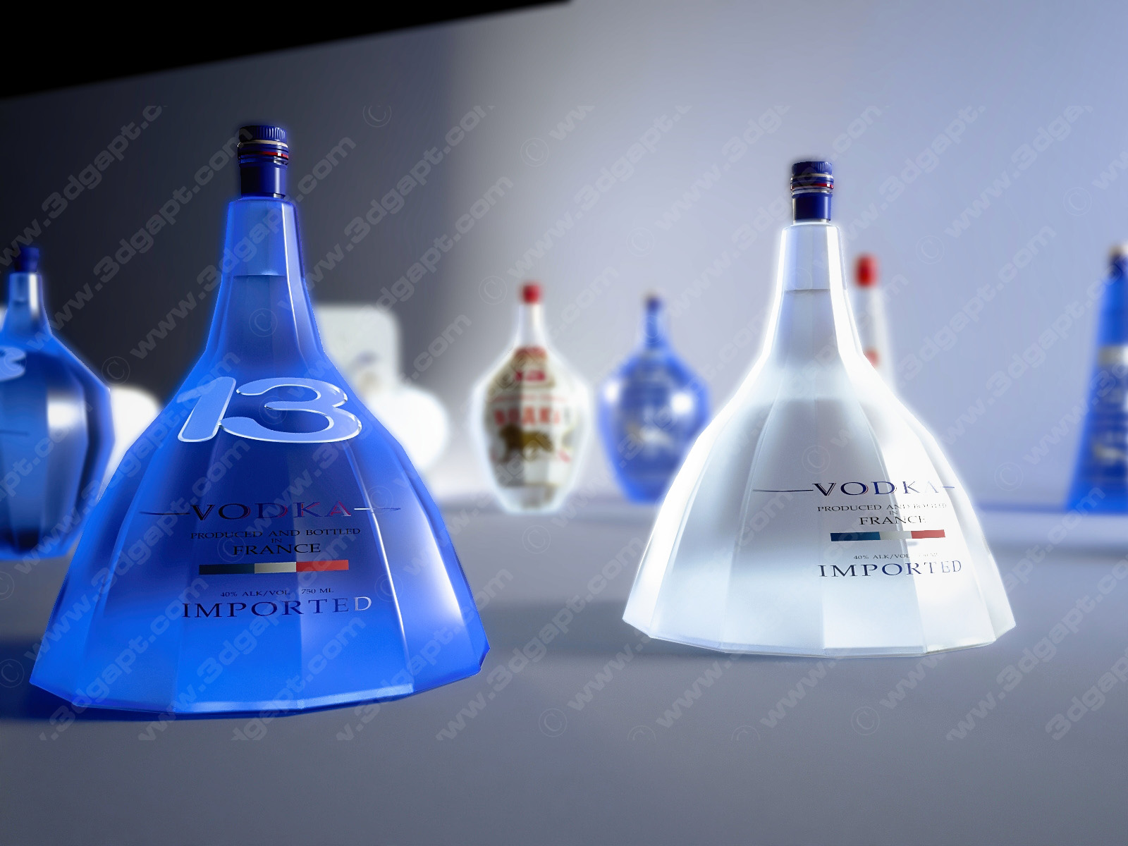 13 sided vodka bottle design