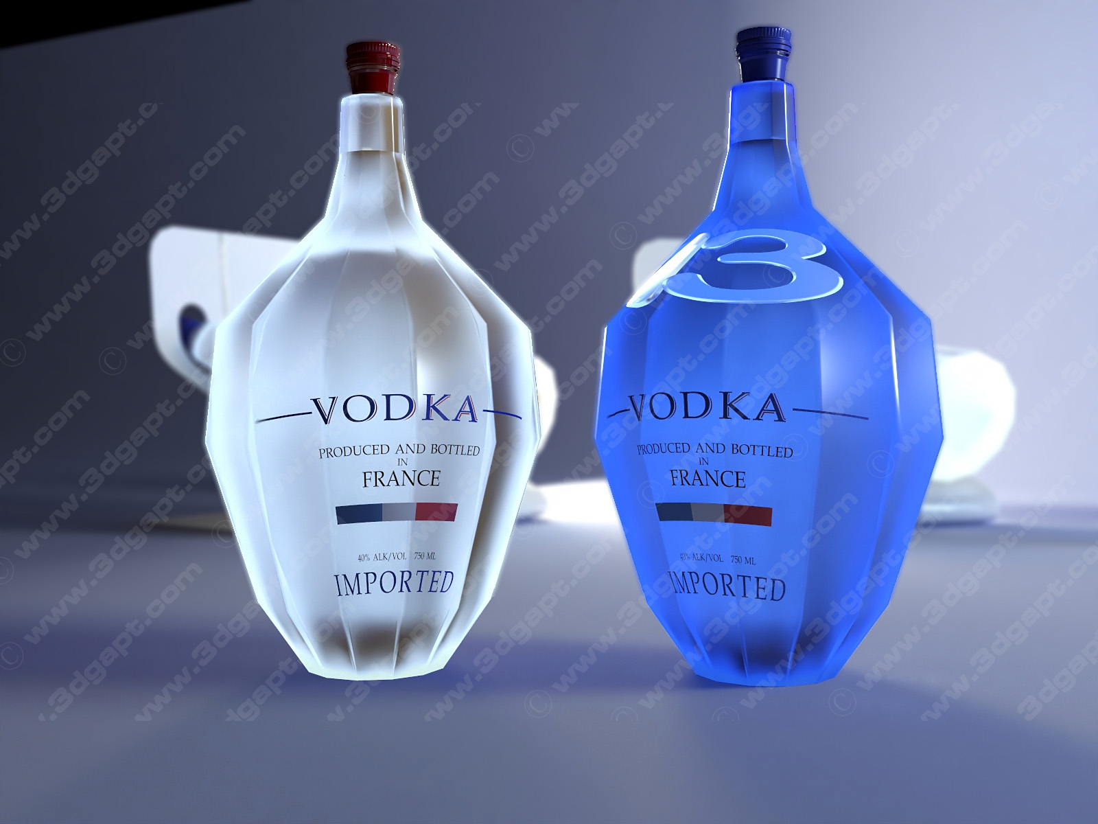 3d objects 13sided vodka bottle013