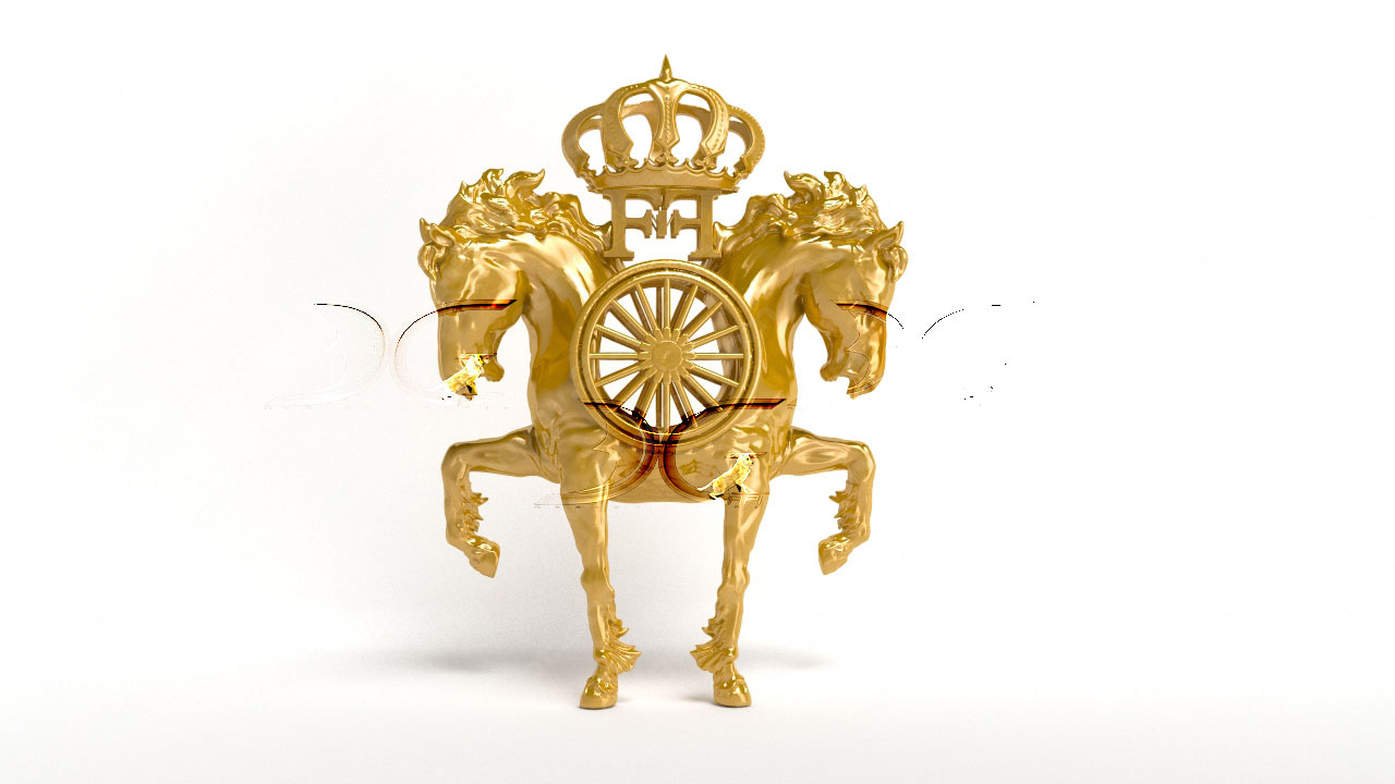Golden horse sculpture6