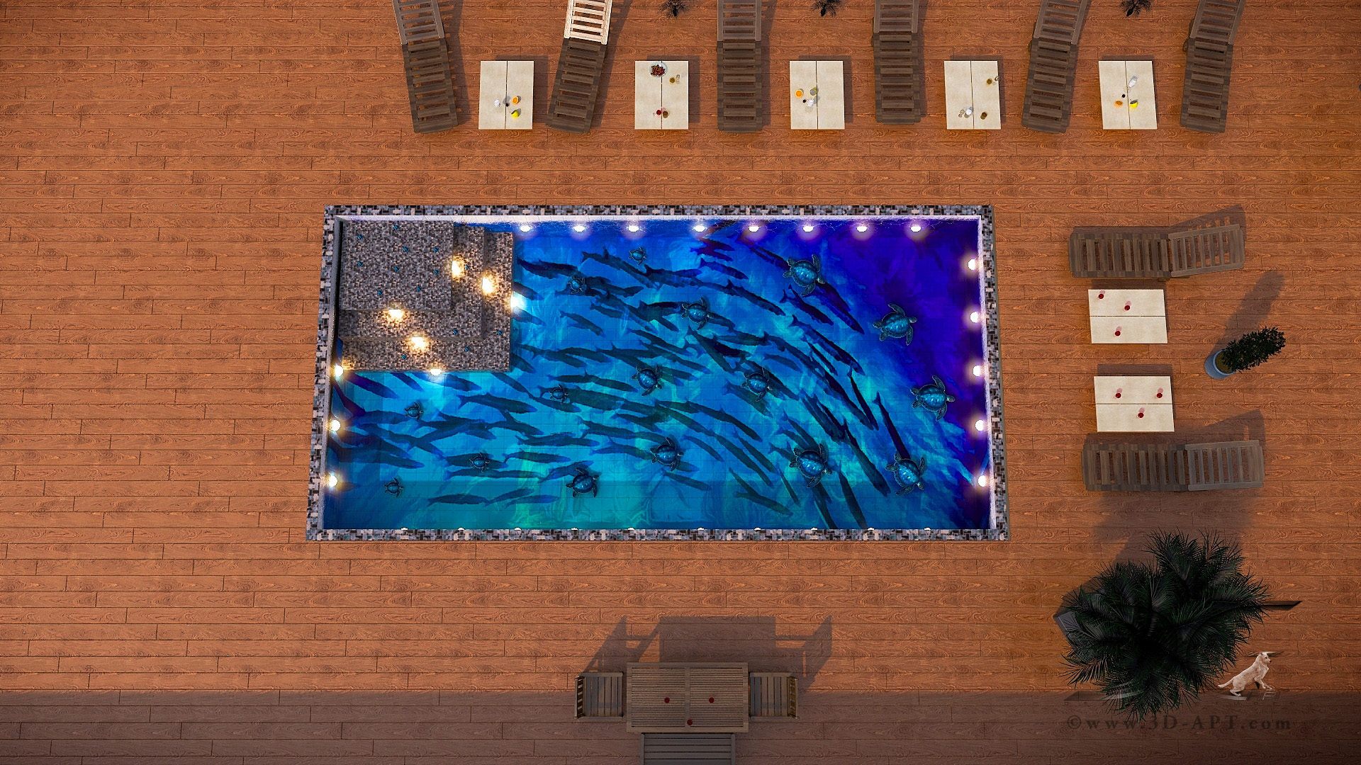 architecture_interior_ Pool_with_3d_ turtles_28