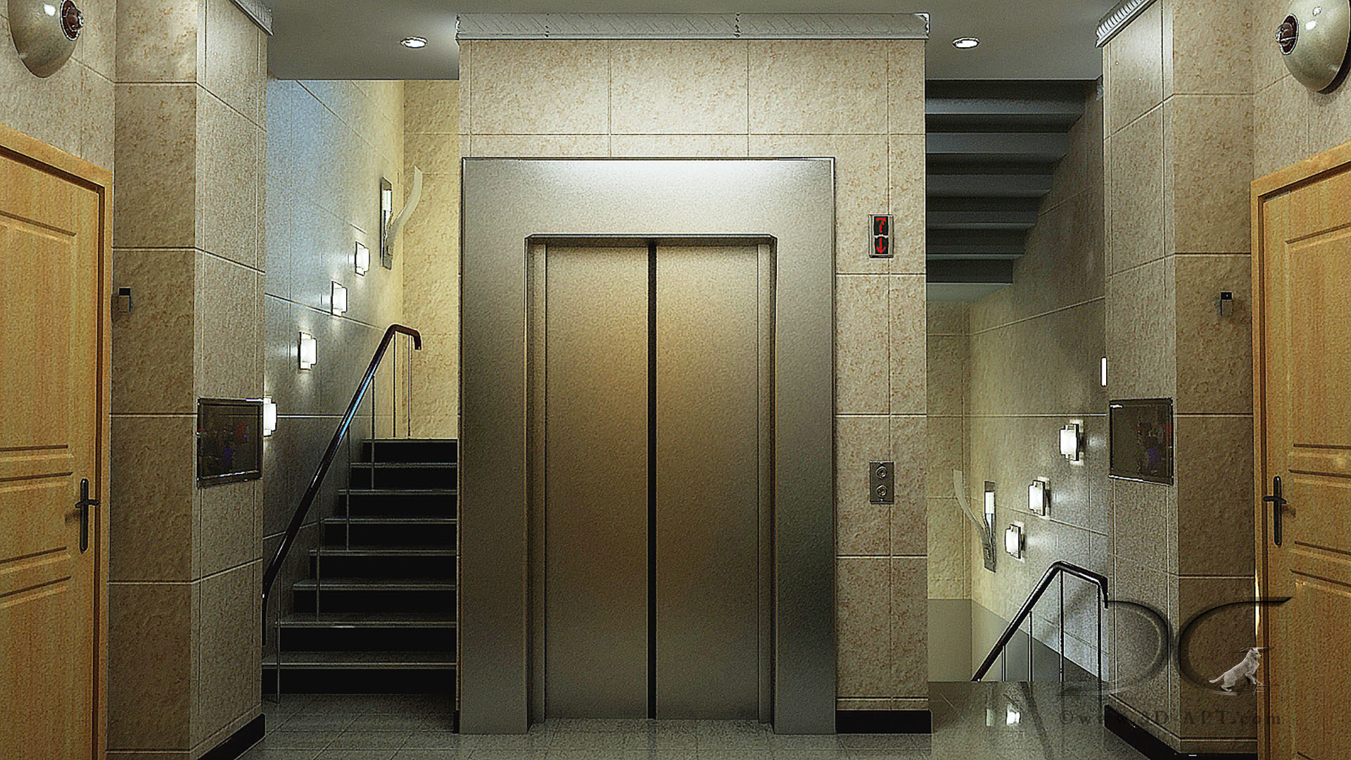 architecture_interior_2_room_ flat_Stairway_25