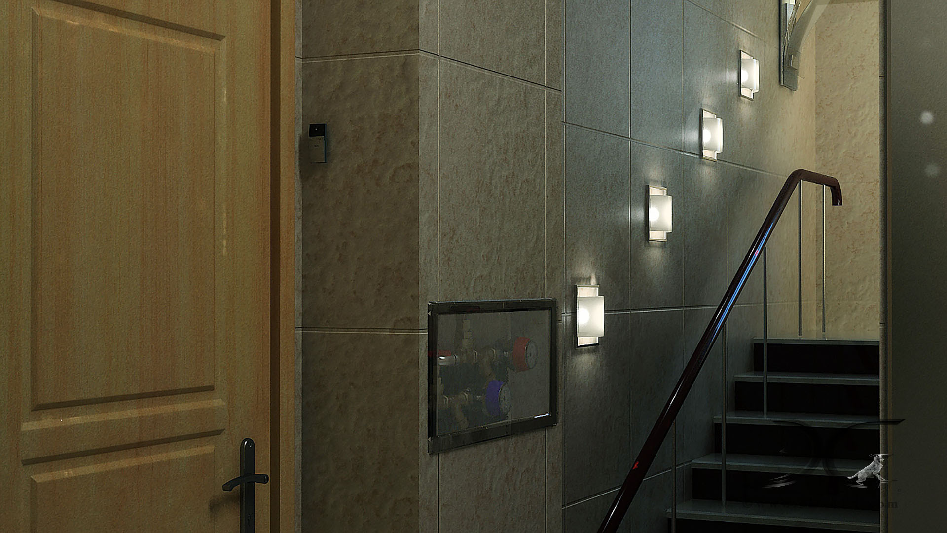 architecture_interior_2_room_ flat_Stairway_28