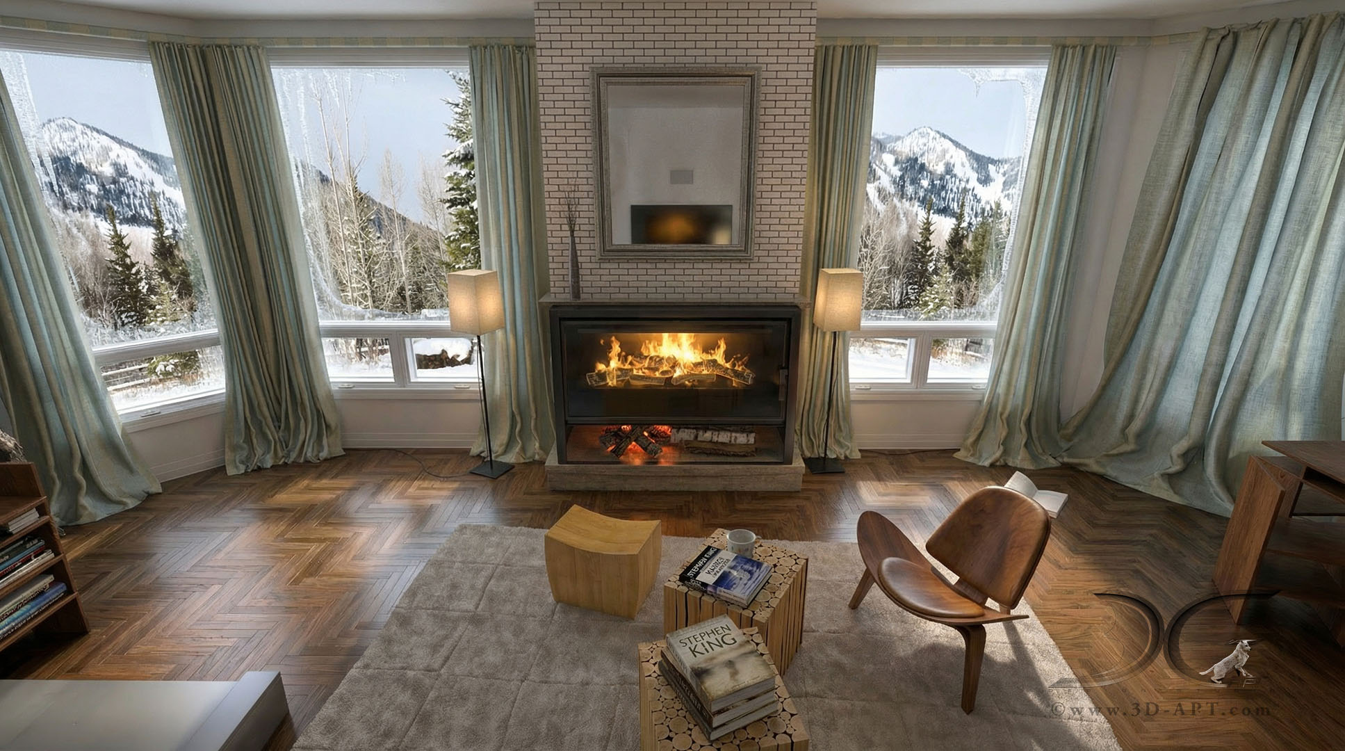architecture_interior_dining_room_ fireplace_25