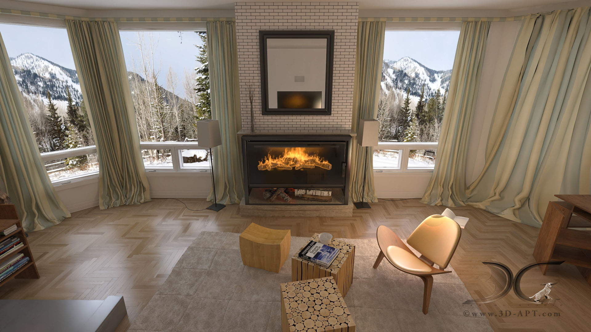 architecture_interior_dining_room_ fireplace_41