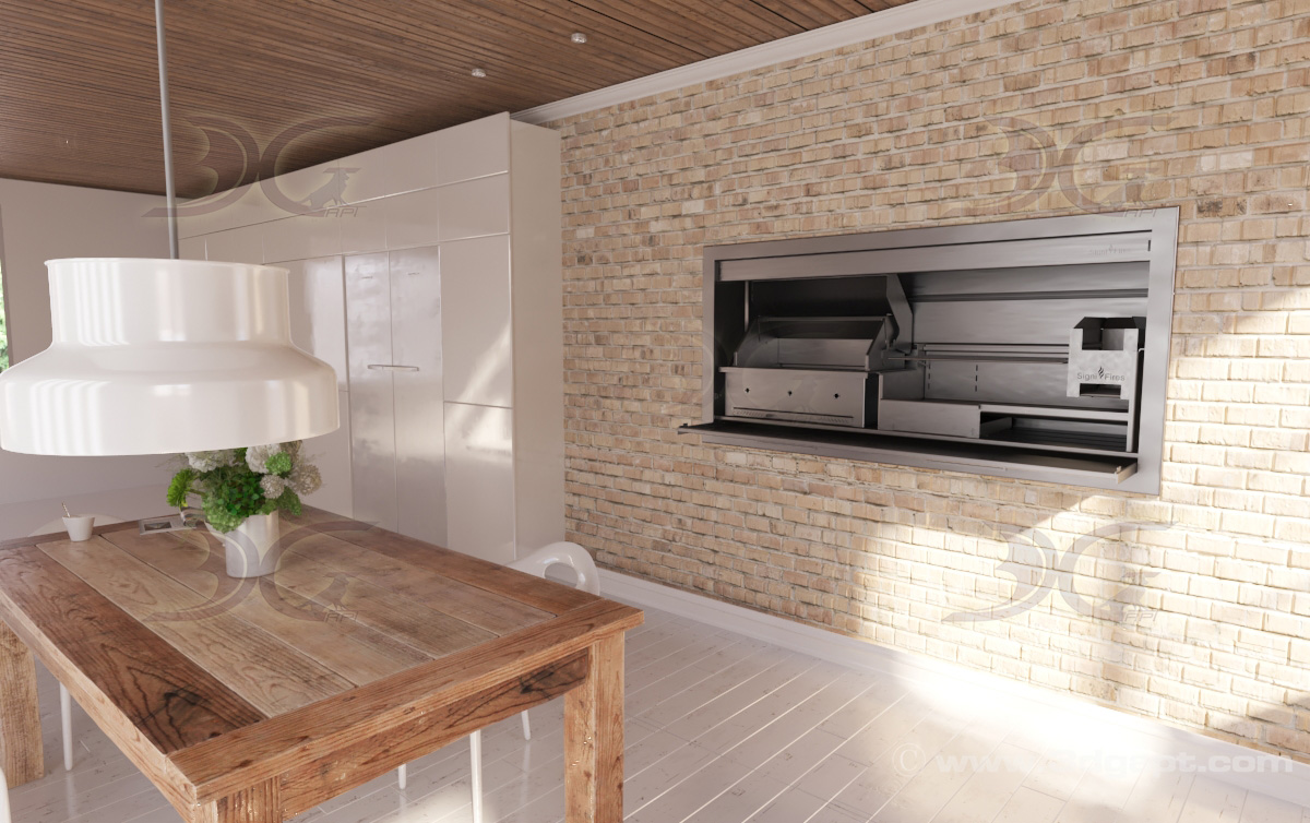 kitchen with fireplace 2