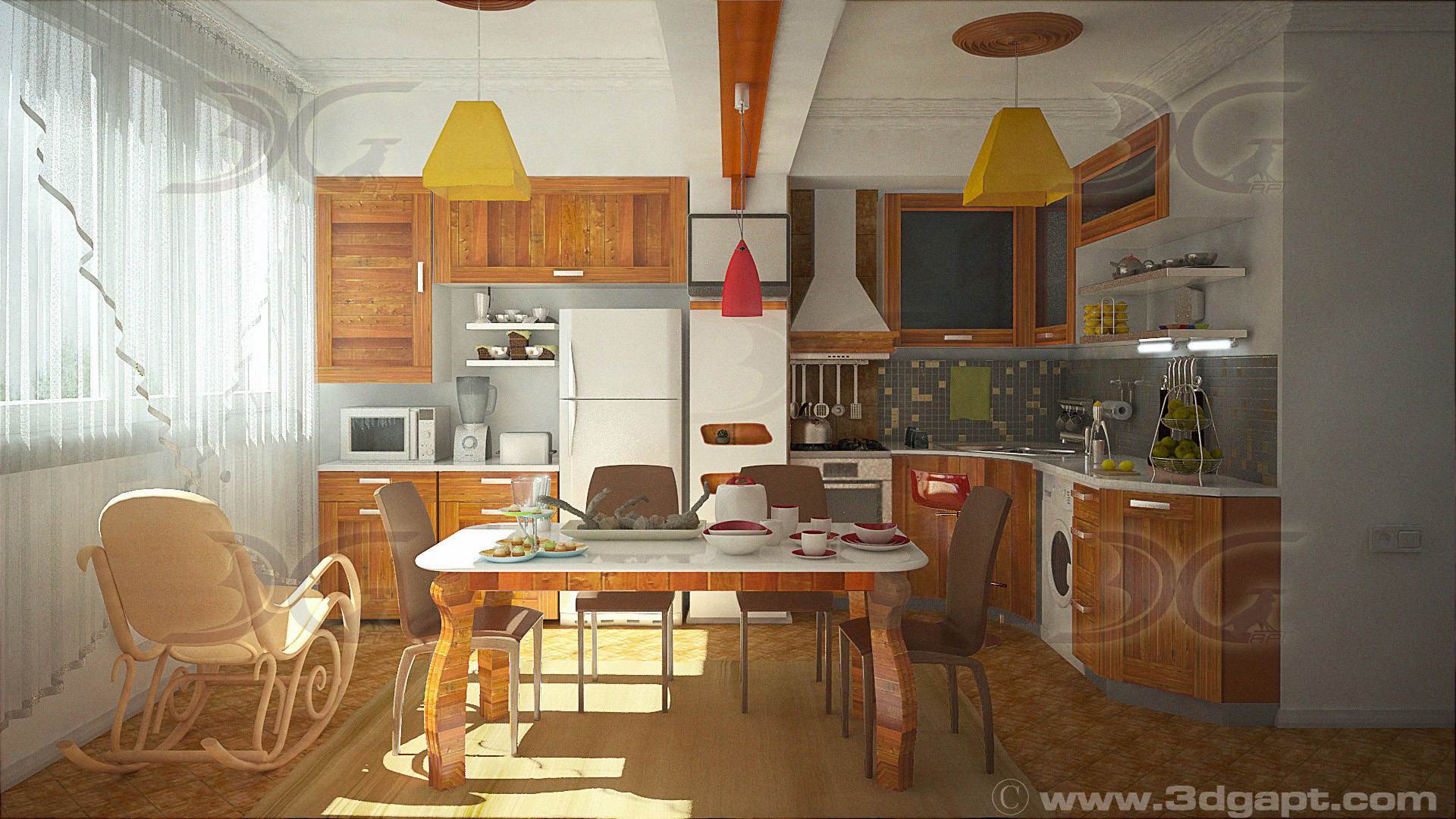 Architecture Interior Kitchen 3versions 12