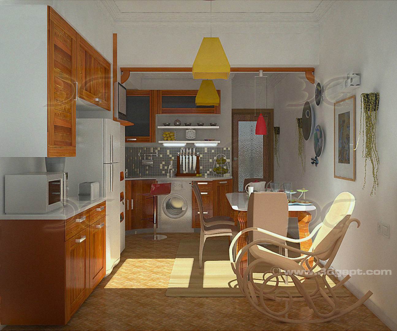 Architecture Interior Kitchen 3versions 13