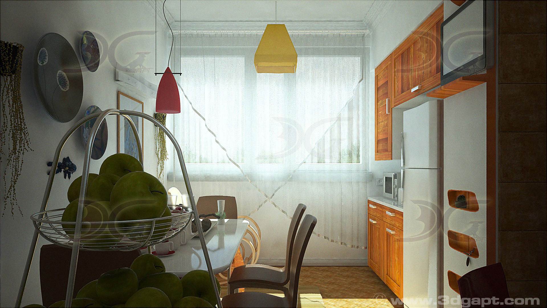 Architecture Interior Kitchen 3versions 15