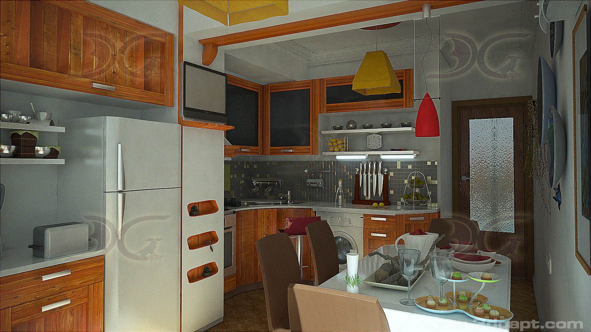 Architecture Interior Kitchen 3versions 17