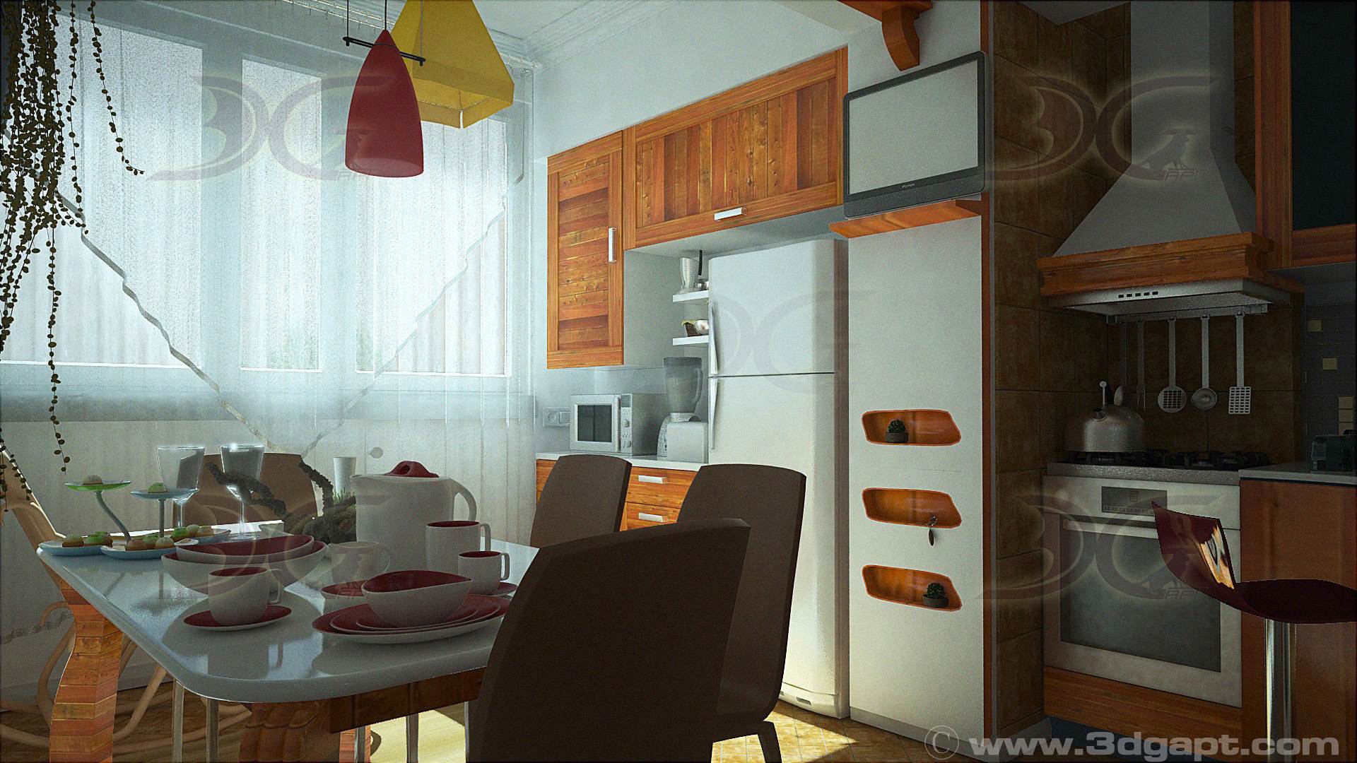 Architecture Interior Kitchen 3versions 20