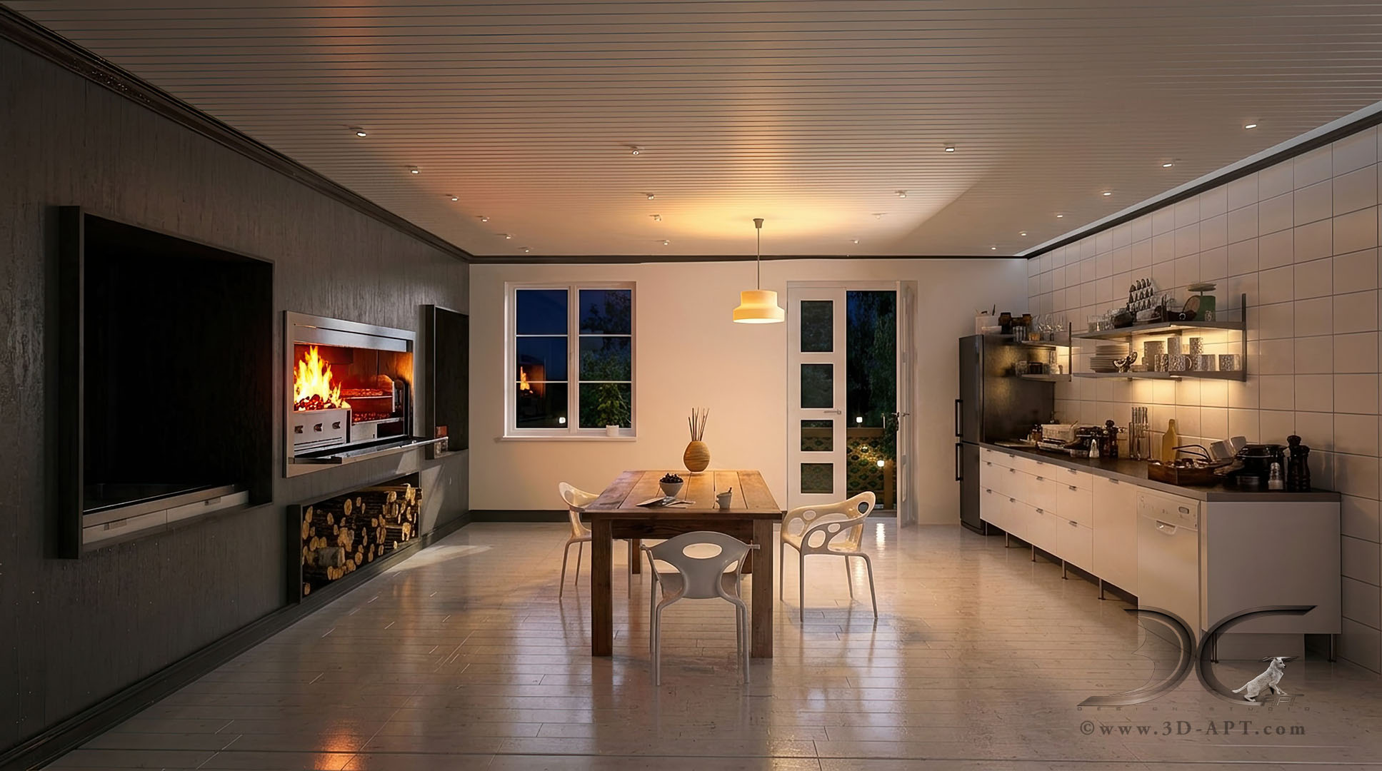 architecture_interior_kitchen_ fireplace_25