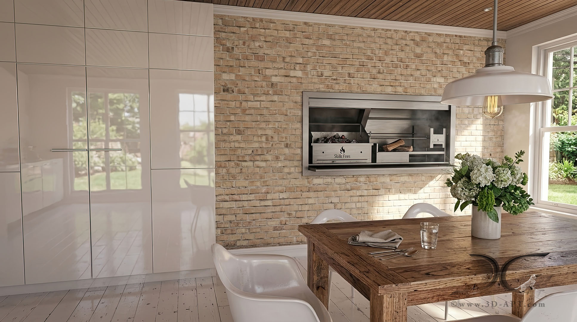 architecture_interior_kitchen_ fireplace_26