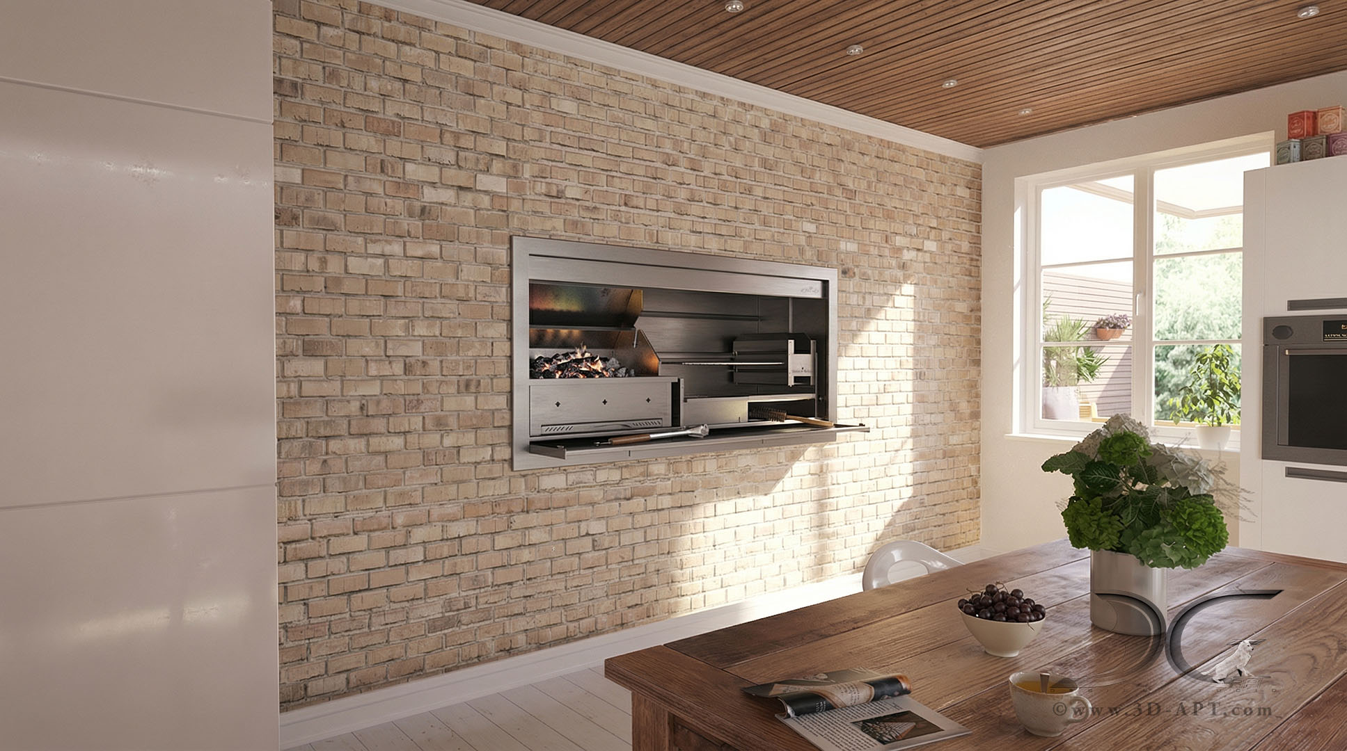 architecture_interior_kitchen_ fireplace_27