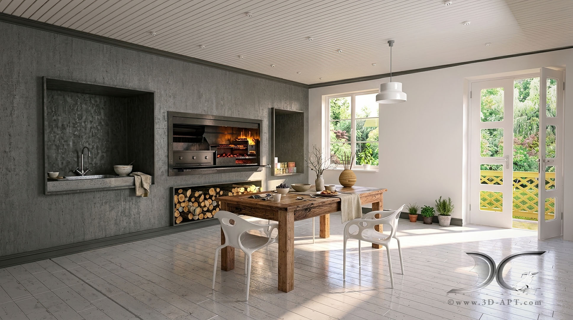 architecture_interior_kitchen_ fireplace_33