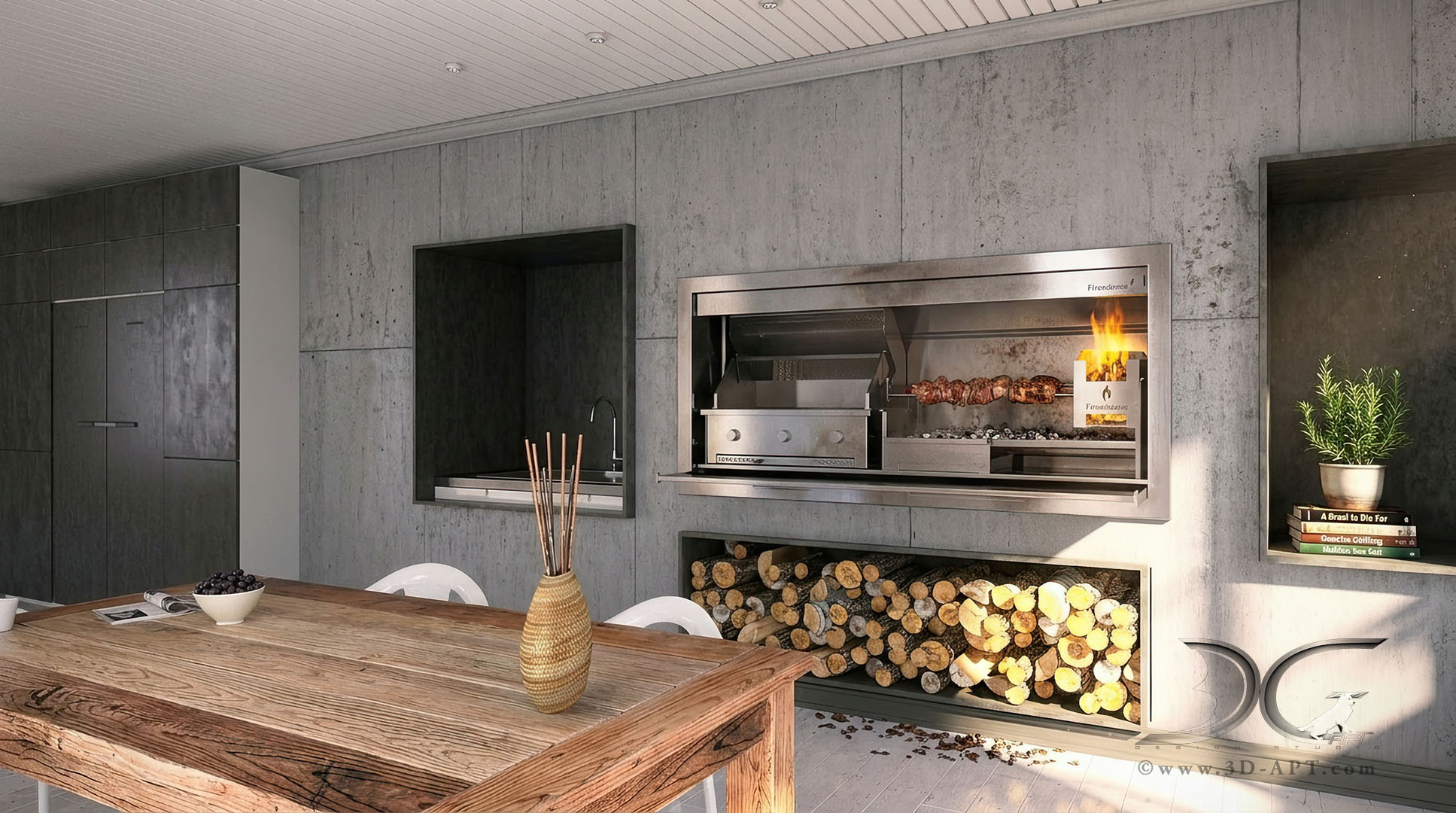 architecture_interior_kitchen_ fireplace_36