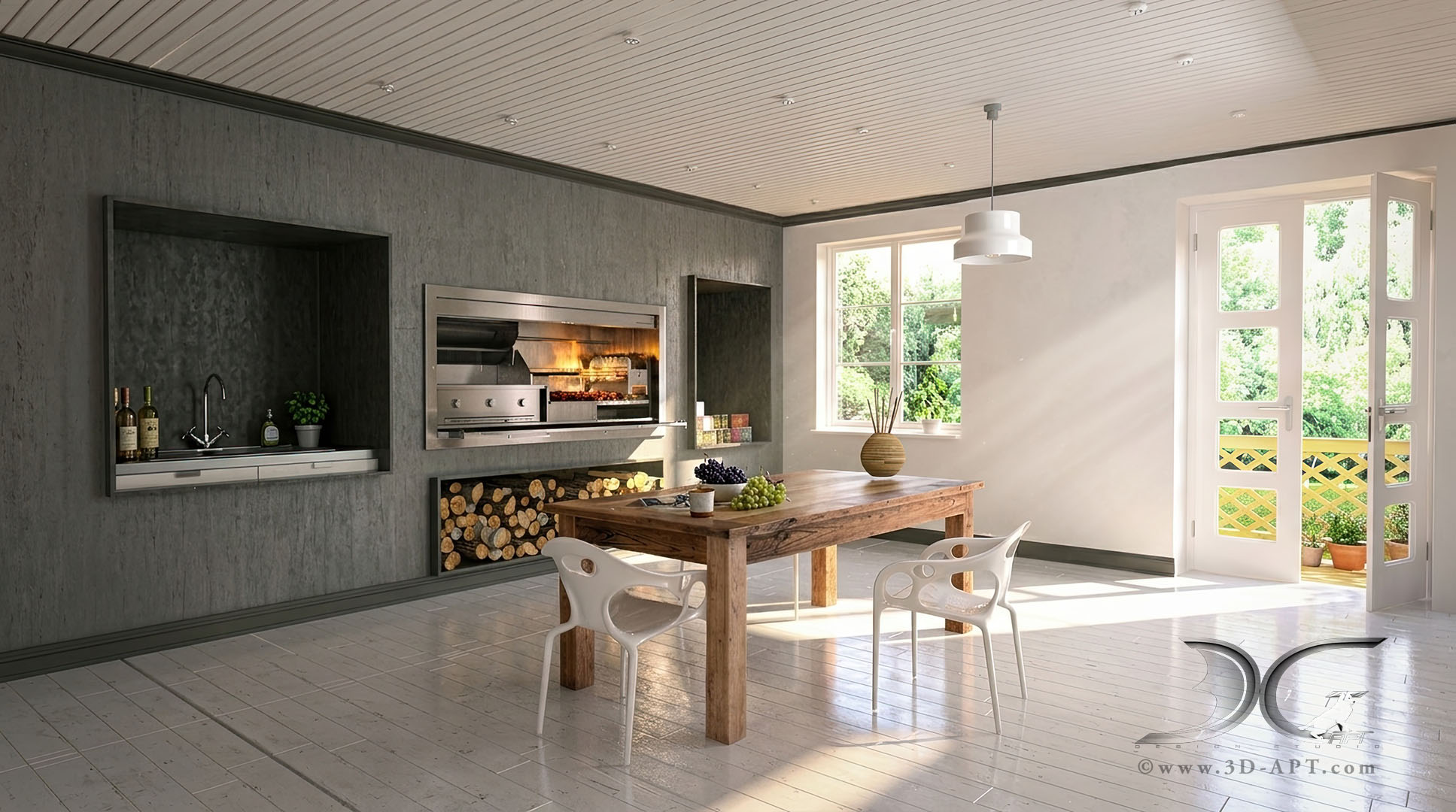 architecture_interior_kitchen_ fireplace_42