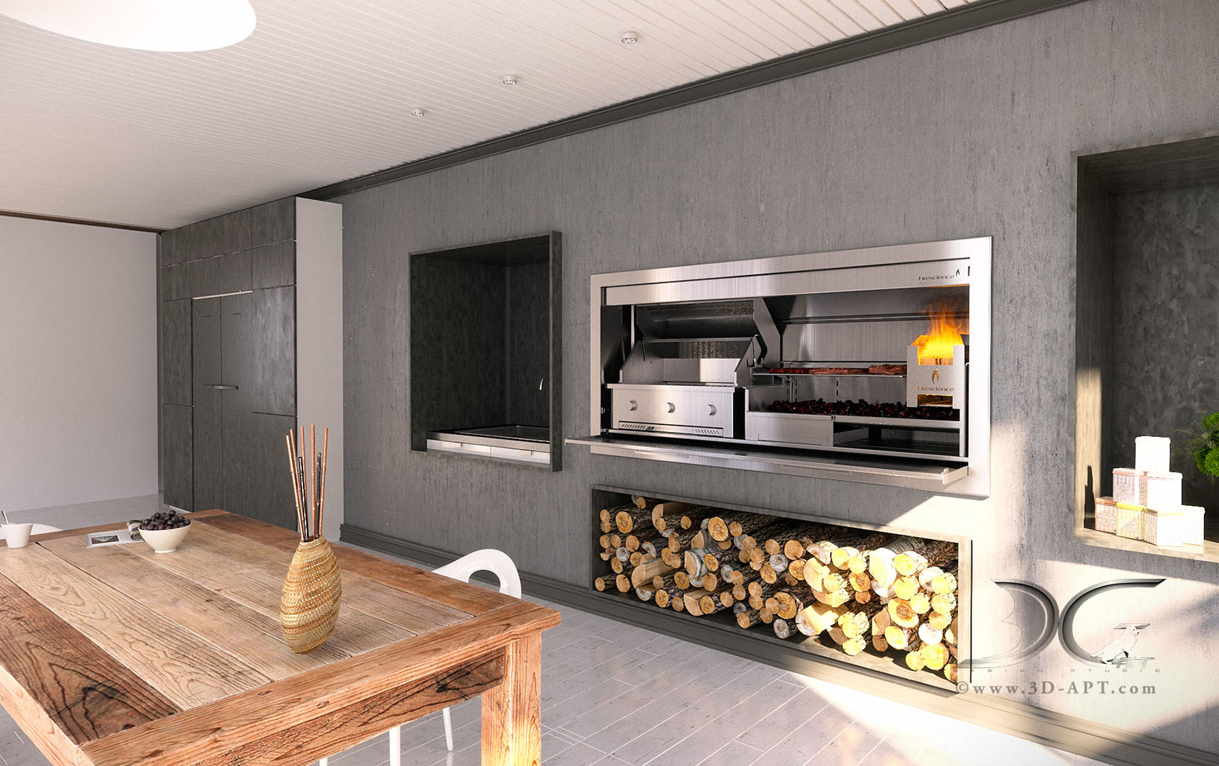 architecture_interior_kitchen_ fireplace_48