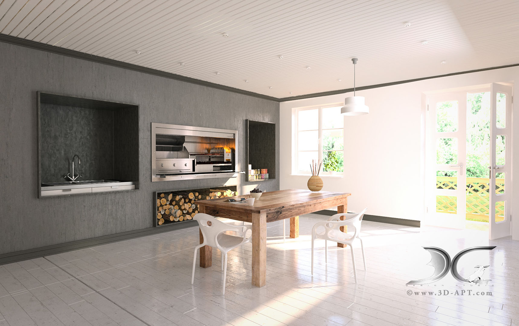 architecture_interior_kitchen_ fireplace_51