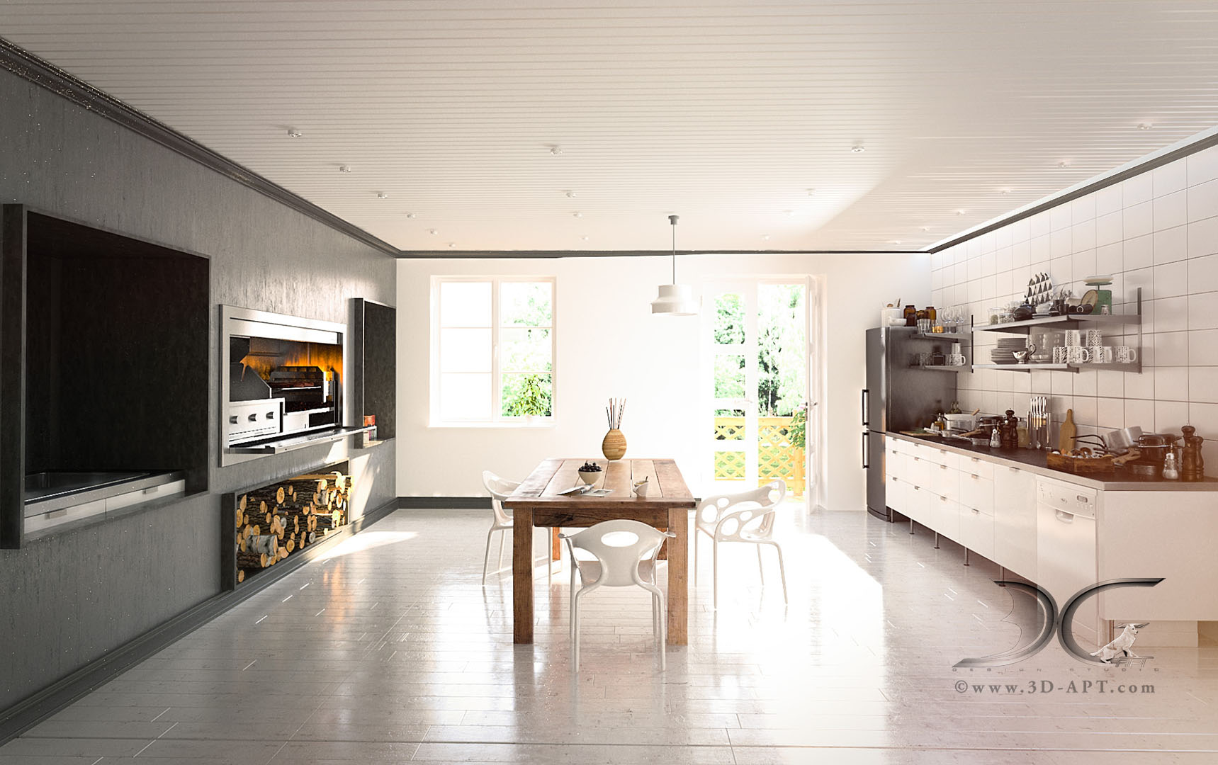 architecture_interior_kitchen_ fireplace_52