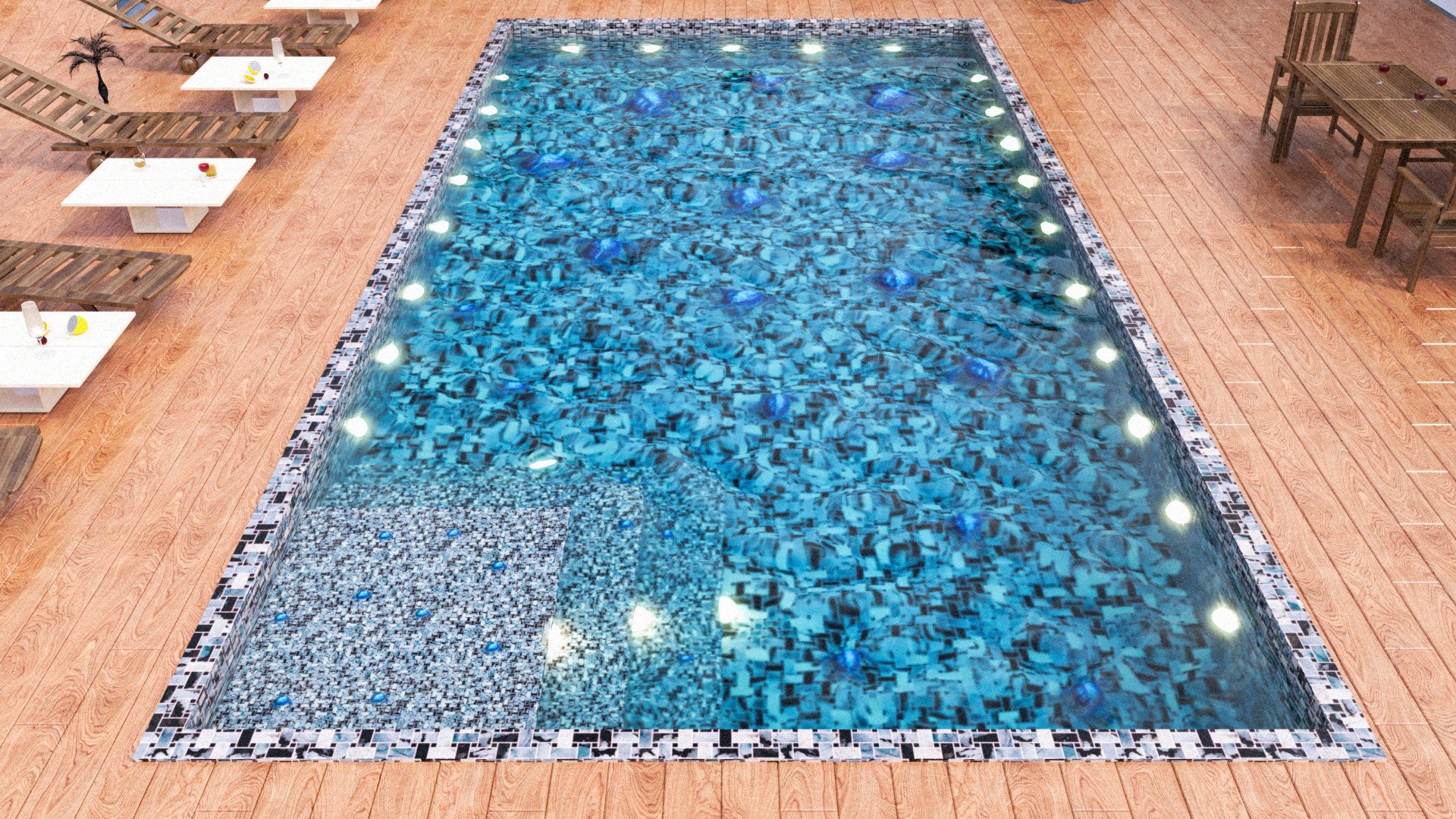Pool with 3d turtles on the floor - Alternative version - 36