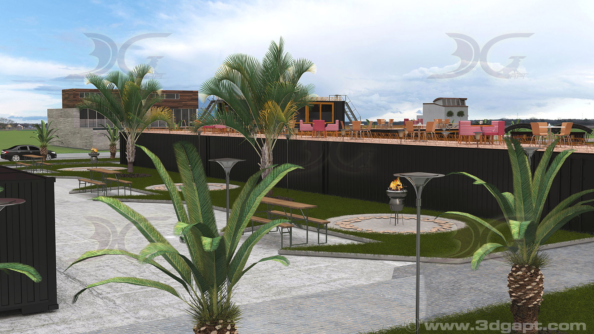 architecture landscape Skateboard park020